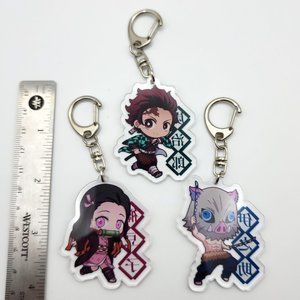 Lot of 3 Demon Slayer: Kimetsu no Yaiba New Acrylic Keychains Japanese Anime
